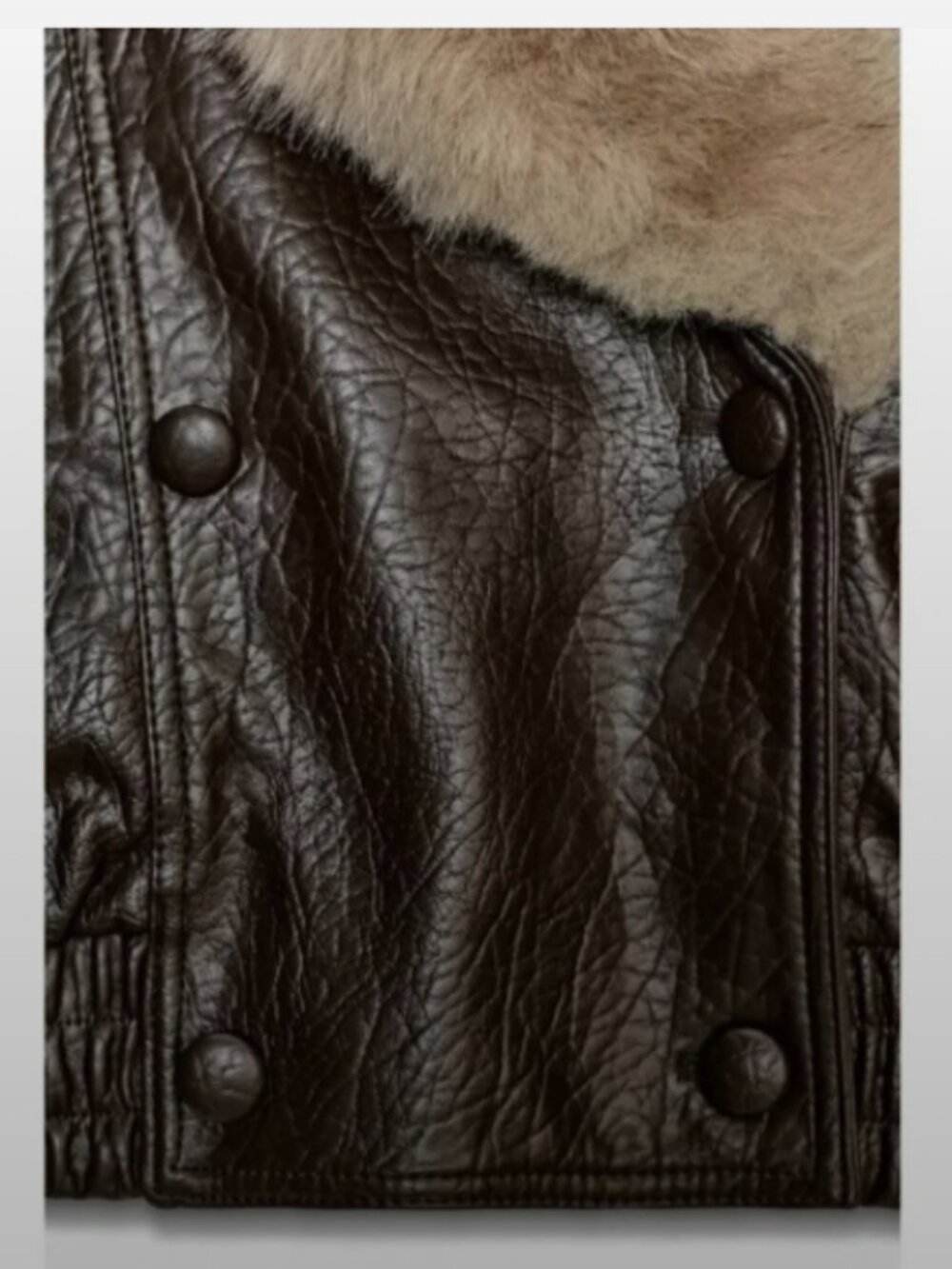 ZARA FAUX LEATHER JACKET WITH DETACHABLE COLLAR - Picture 5 of 5